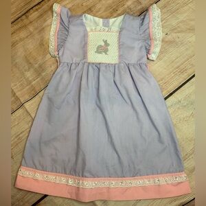 Firefly Lane Girls 3t Smocked Dress Bunny Eyelet  Read Ruffle
